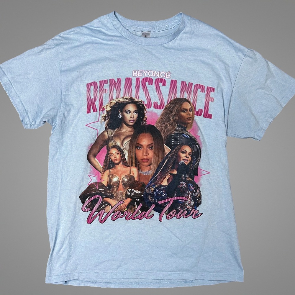 GUC‎ Vintage Beyonce Renaissance Concert T-Shirt Tee Blue Medium Unisex